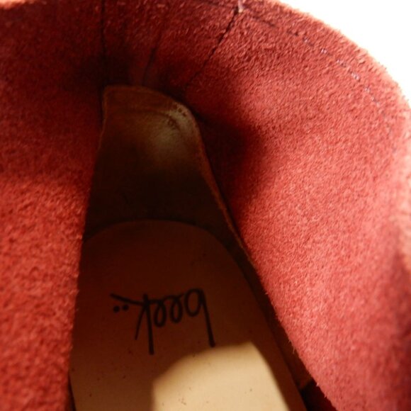 Beek Bunting Lace Up Chukka Flat Booties Size 7.5 Burgundy Red Suede NEW $375 - Picture 8 of 10